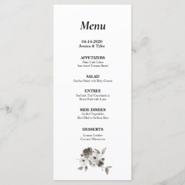 Sepia Watercolor Weding ou Event Menu