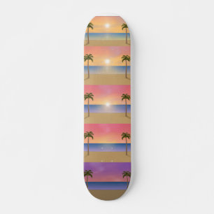 Sequência do Pôr do Sol na Praia: Skate Personaliz
