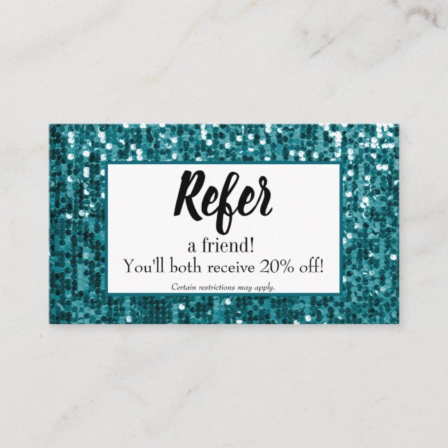 Sequência Teal Sparkly|Cartão de Referência Person (Frente)
