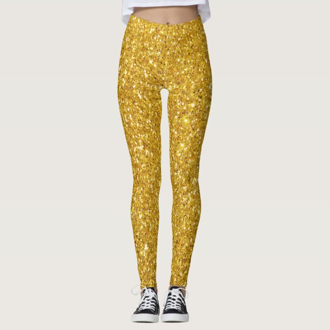 Sequências de ouros Efeitos Leggings femininas (Frente)