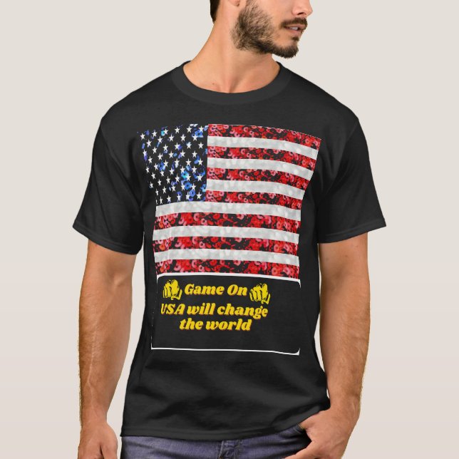 Sequin American Flag T-shirt (Frente)