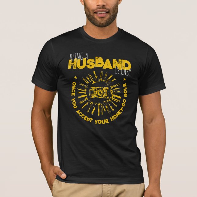 Ser Marido é Fácil Camisa Divertida de Tarefas par (Frente)