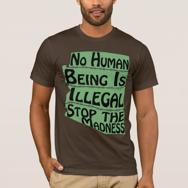 Ser não humano é t-shirt ilegal (Frente)