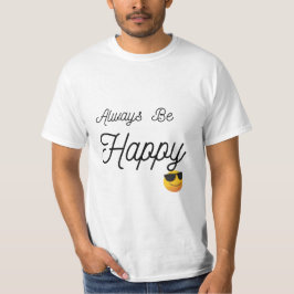 Ser Sempre Feliz Camiseta Branca Minimalista