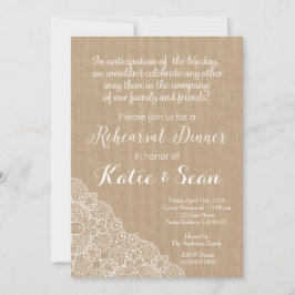 Serapilheira e laço do convite do jantar de ensaio