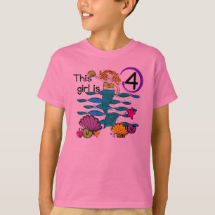 Sereia 4º aniversário Camisetas e presentes