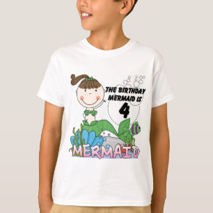 Sereia 4º aniversário T-shirts e presentes