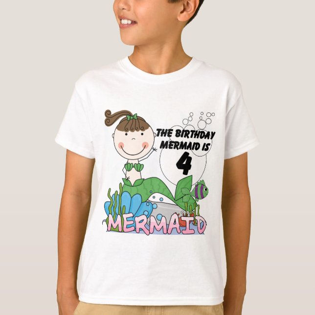 Sereia 4º aniversário T-shirts e presentes (Frente)