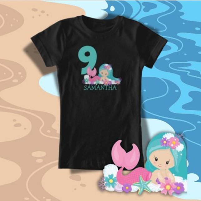 Sereia 9º aniversário Marina - Do mar T-Shirt (thoughtful party gifts that fit your beautiful theme. )