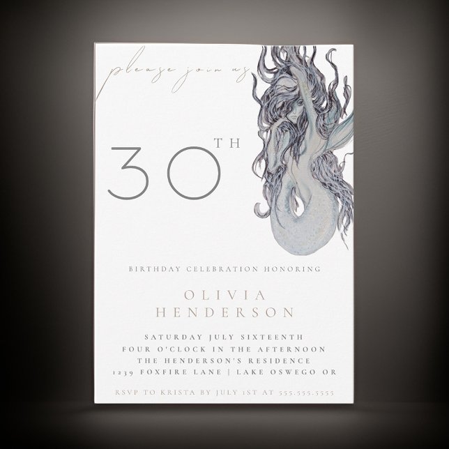 Sereia Adulta QUALQUER Convite de aniversário (Criador carregado)