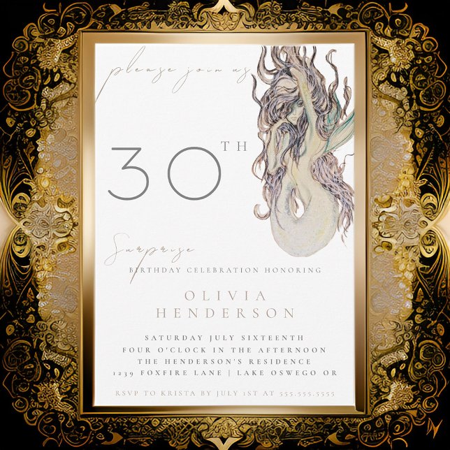 Sereia Adulta Qualquer Convite Surpresa Aniversári (Criador carregado)