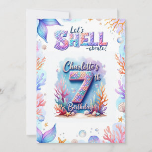 Sereia Aniversário Convite Nome Personalizado Idad