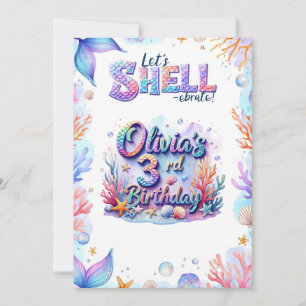 Sereia Aniversário Convite Nome Personalizado Idad