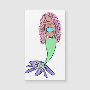 sereia arco-íris rosa azul roxo verde preto encara