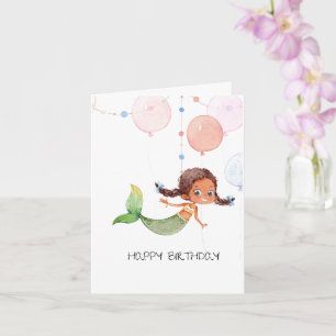 Sereia Cartão de Aniversário para Meninas