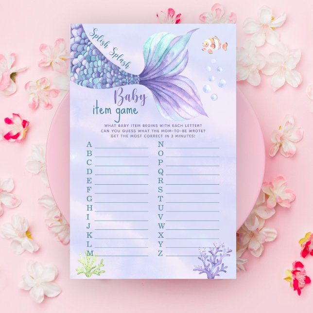 Sereia Chá de fraldas sob o mar Jogo de Bebê (Criador carregado)