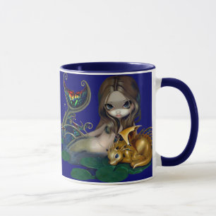 "Sereia com a caneca de um dragão dourado"