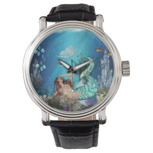 Sereia com relógio de pulso dos peixes