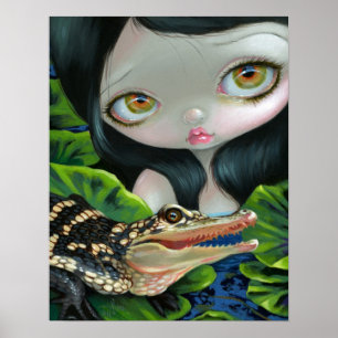 Sereia com um olho grande do IMPRESSÃO da ARTE do