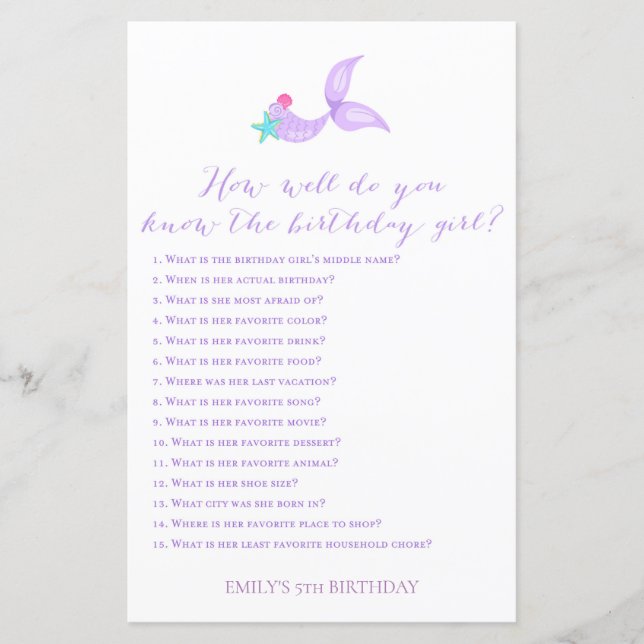 Sereia... como você conhece a aniversariante? (Frente)