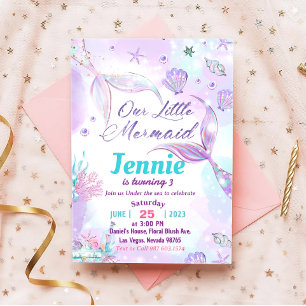 Sereia Convite De Aniversário Sob Festa Do Mar