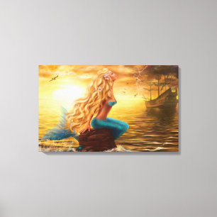 Sereia da fantasia do impressão das canvas no por