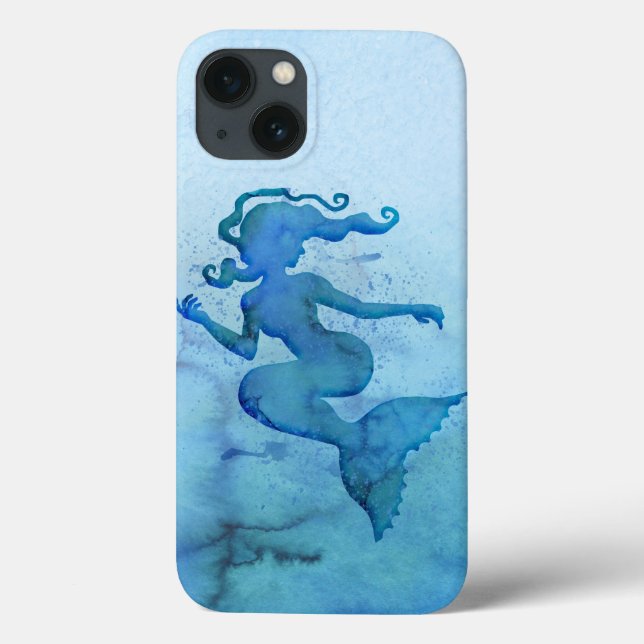 Sereia de Aquarela Azul (Verso)