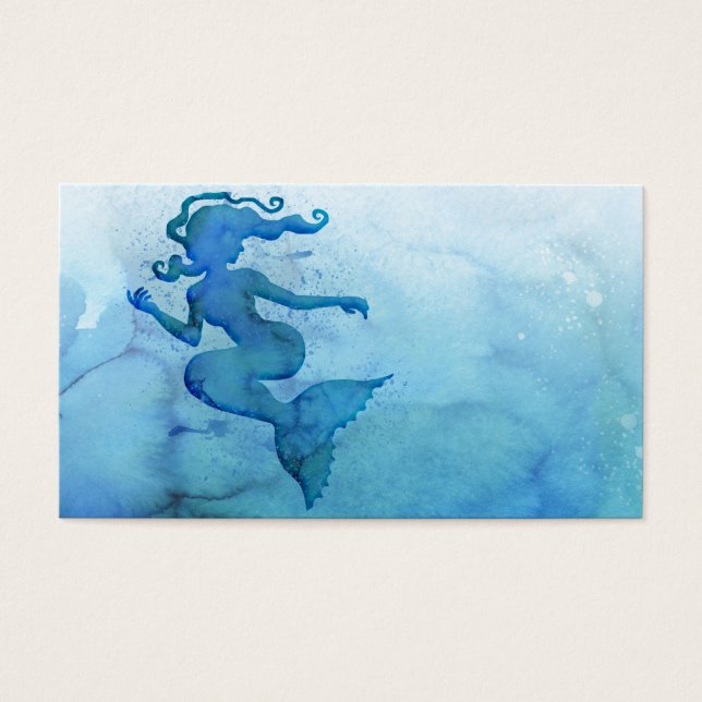 Sereia de Aquarela Azul (Frente)