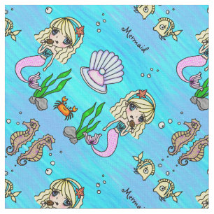 Sereia do Anime de Chibi e tecido personalizable