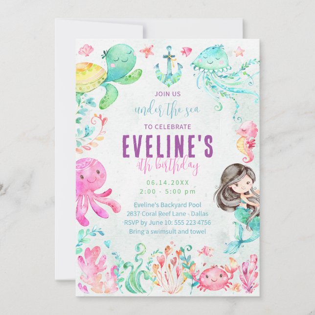 Sereia e Amigos no Convite Marítimo (Frente)