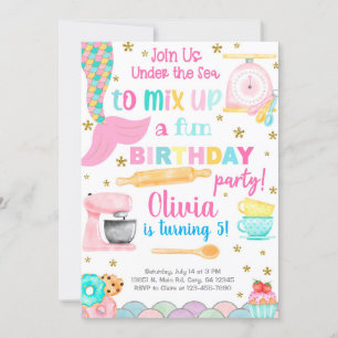 Sereia e convite de aniversário para meninas de pa