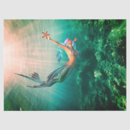 Sereia e papel para tecidos de peixe-estrela