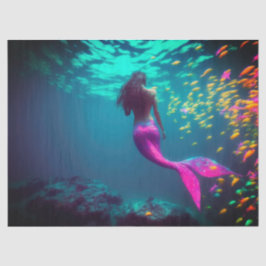 Sereia e papel tecidos para presentes de peixe