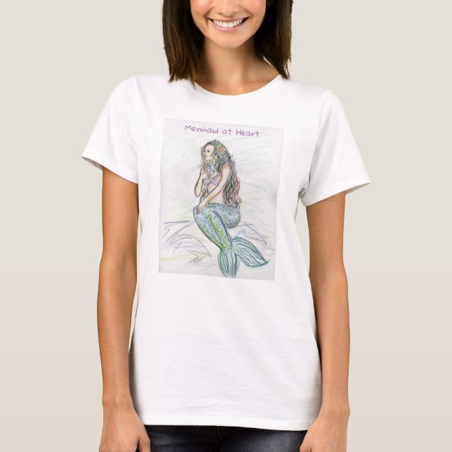 Sereia em Rock Fairytales Fantasy Art T-Shirts (Frente)