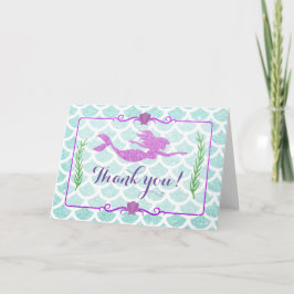 Sereia Glitter Obrigado Cartões