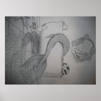 Sereia Gótica na Poster da Banheira