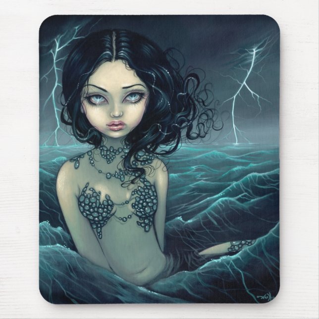 Sereia gótico Mousepad da tempestade do mar (Frente)