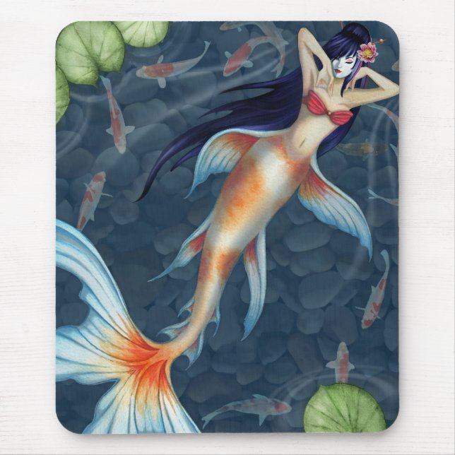 Sereia Mousepad da gueixa de Koi (Frente)