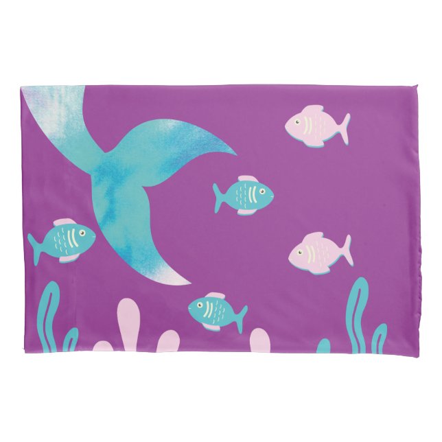 Sereia Peixe Sob o Mar Pastel Roxo Meninas  (Frente)