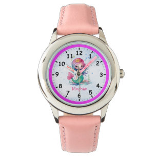 Sereia Rosa Azul - Relógio Infantil