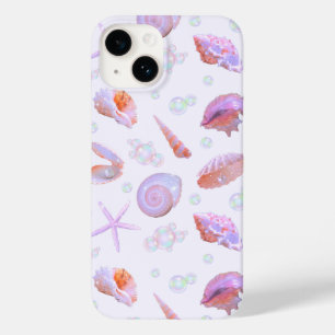 Sereia Rosa Iridescente Pérola Concha Y2K