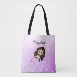 Sereia Roxa Personalizada Tote Bag