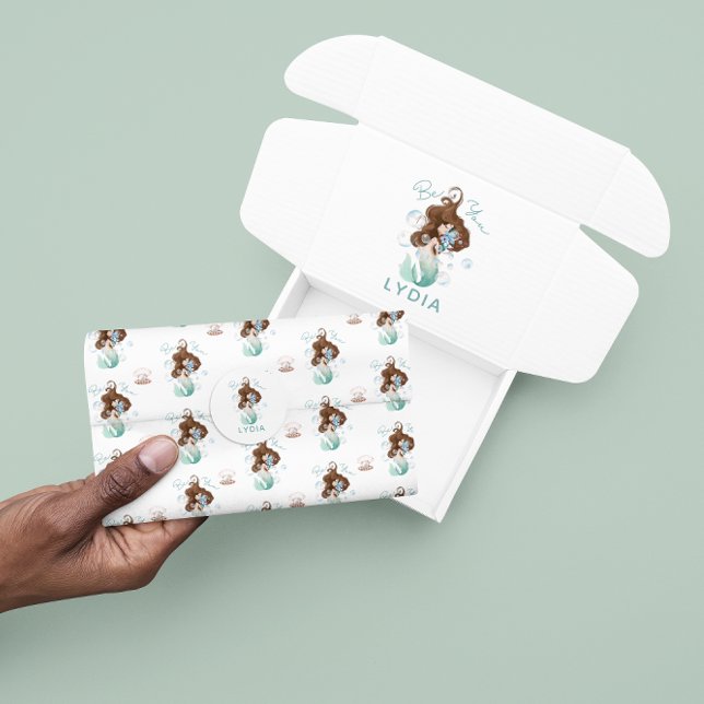 Sereia Seja Seu Papel Tecidual (Empower someone special to be themselves with this mermaid, "Be you" tissue paper! )