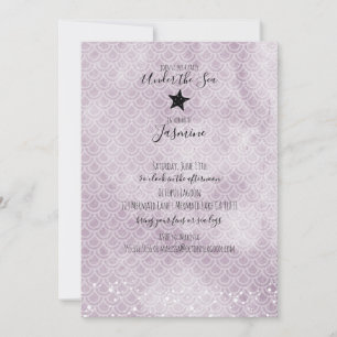 Sereia sob o Convite de aniversário do mar