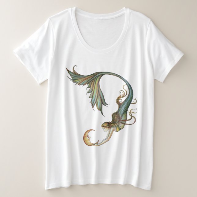 Sereia T-Shirt Deep Sea Moon de Molly Harrison (Frente do Design)