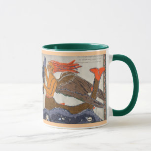 Sereia têxtil com caneca de peixe