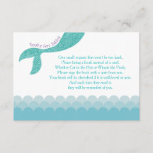 Sereia traz um livro, livros para cartões de bebê