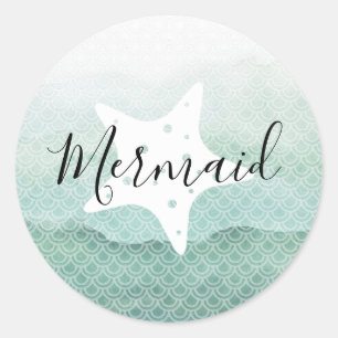 Sereia Verde com Autocolantes de Aniversário