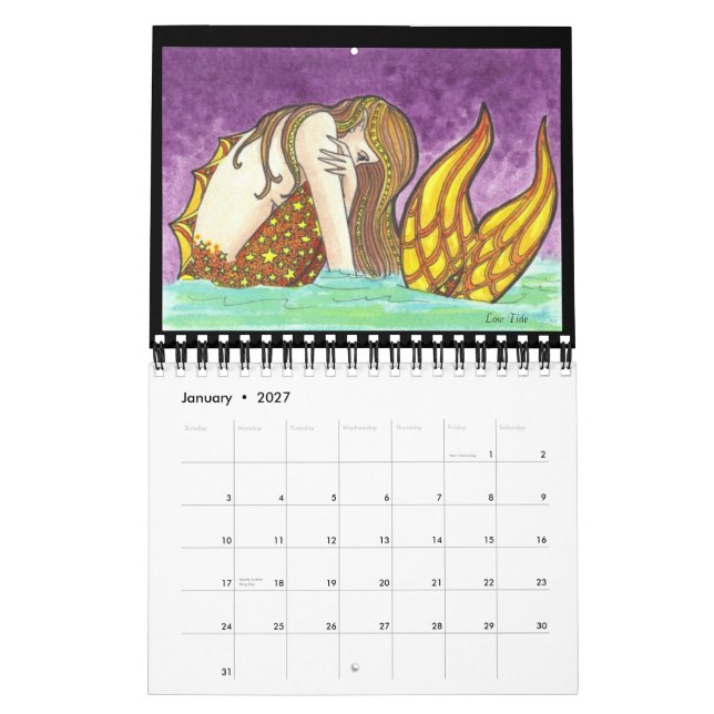 Sereias de 2011 ilustração de fantasia calendário  (Jan 2027)