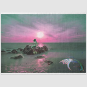 Sereias em Papel Tecido de Decoupage Sunset